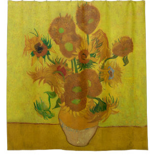 Vincent Van Gogh 15 Zonnebloemen Schilderij Douchegordijn