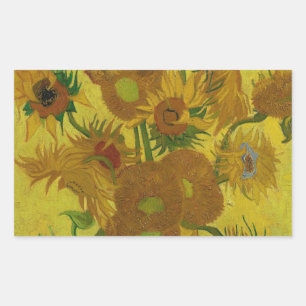 Vincent Van Gogh 15 Zonnebloemen Schilderij Rechthoekige Sticker