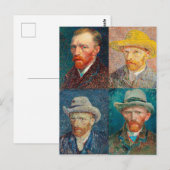 Vincent Van Gogh 1887 Self Portrait Collage Briefkaart (Voorkant / Achterkant)