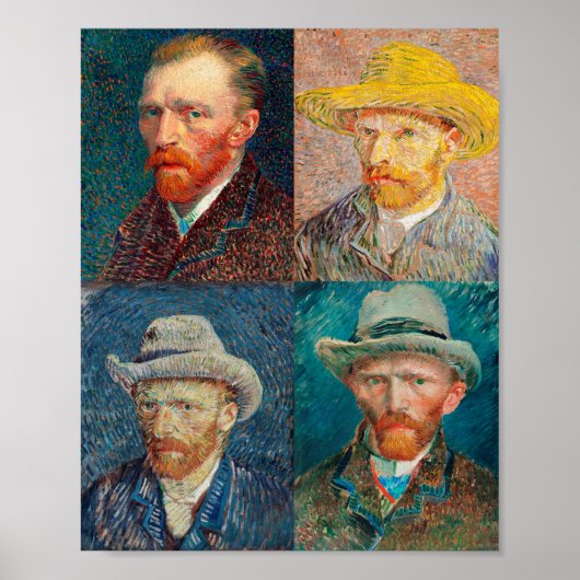 Vincent Van Gogh 1887 Self Portrait Collage Poster (Voorkant)