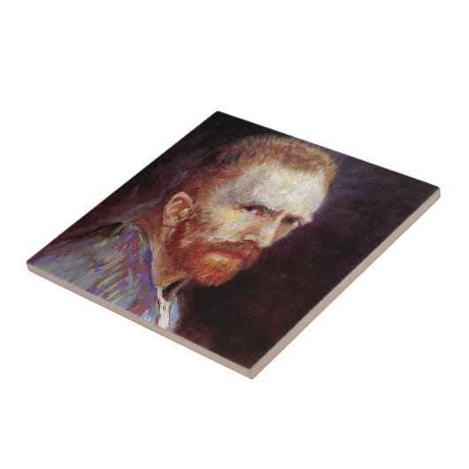 Vincent Van Gogh - 1887 Self Portrait Painting Tegeltje (Zijkant)