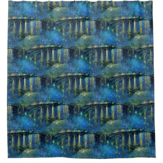 Vincent Van Gogh 1888 Sterrennacht over de Rijn Douchegordijn (Voorkant)