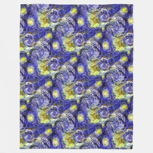 Vincent Van Gogh 1889 Sterrennacht Fleece Deken (Voorkant)