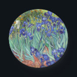 Vincent Van Gogh 1898 Irises Papieren Bordje<br><div class="desc">www.MandasMacabre.com</div>