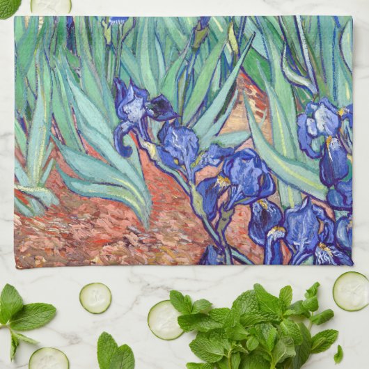 Vincent Van Gogh 1898 Irises Theedoek (Gevouwen)