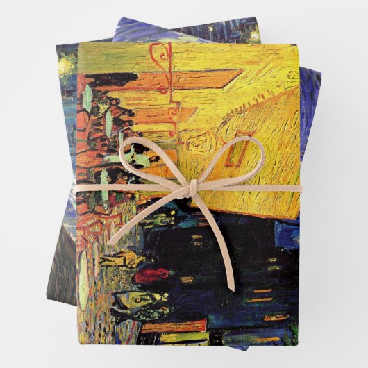 Vincent van Gogh 3 verschillende Sterrennacht Scèn Inpakpapier Vel (In situ)