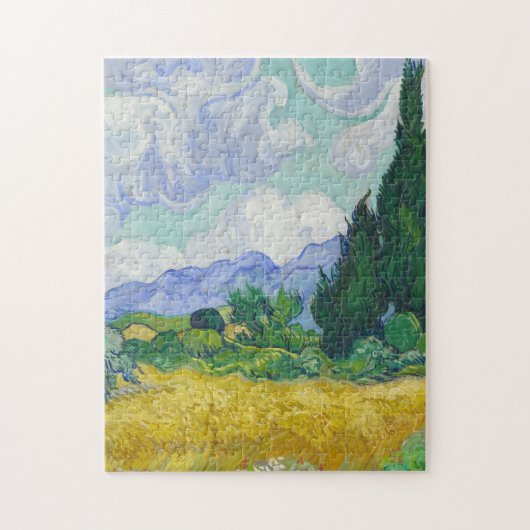 Vincent van Gogh - A Wheatfield, met Cypresses Legpuzzel (Verticaal)