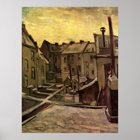 Vincent van Gogh, Achtererven van oude huizen, Ant Poster (Voorkant)