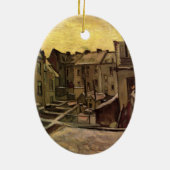 Vincent van Gogh, Achtertuin van oude huizen, Antw Keramisch Ornament (Achterkant)