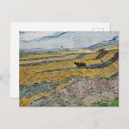 Vincent van Gogh, afgesloten veld met ploegman Briefkaart (Voorkant / Achterkant)