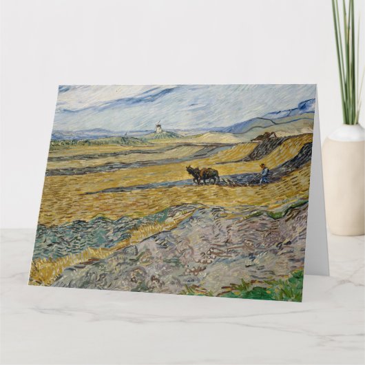 Vincent van Gogh, afgesloten veld met ploegman Kaart (Voorkant)