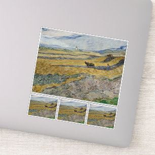 Vincent van Gogh, afgesloten veld met ploegman Sticker