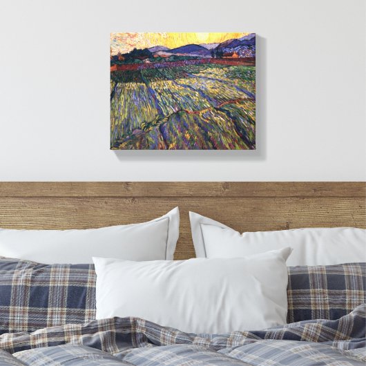 Vincent van Gogh - afgesloten veld met stijgende z Canvas Afdruk (Insitu (Slaapkamer))