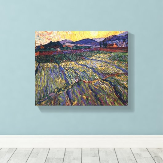 Vincent van Gogh - afgesloten veld met stijgende z Canvas Afdruk (Insitu (Houten vloer))