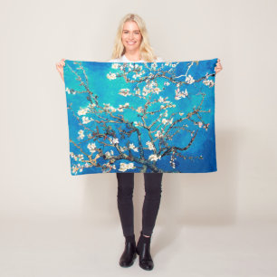 Vincent Van Gogh Almond Blossom Bright Turquoise Fleece Deken