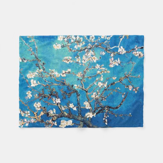 Vincent Van Gogh Almond Blossom Bright Turquoise Fleece Deken (Voorkant (Horizontaal))