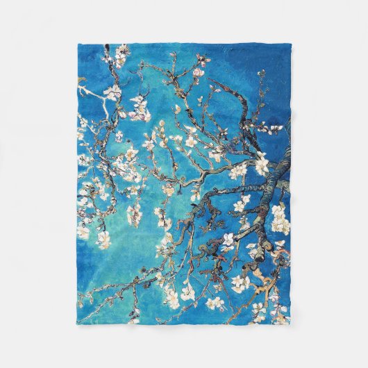 Vincent Van Gogh Almond Blossom Bright Turquoise Fleece Deken (Voorkant)