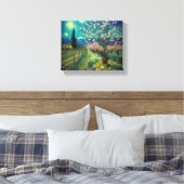 Vincent van Gogh Almond Blossom Landschap Uitzicht Canvas Afdruk (Insitu (Slaapkamer))