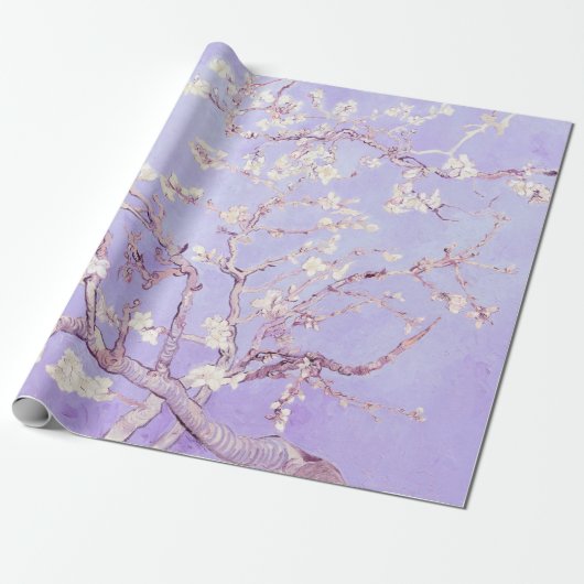 Vincent Van Gogh Almond Blossom : Lavender Cadeaupapier (Uitgerold)