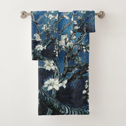 Vincent Van Gogh Almond Blossom Navy Blue Bad Handdoek (Insitu)