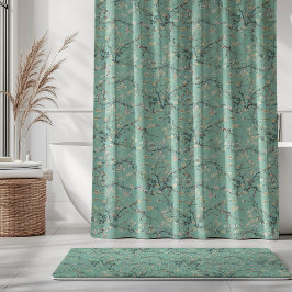 Vincent Van Gogh Almond Blossom on Mint Green Douchegordijn