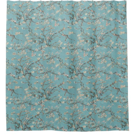 Vincent Van Gogh Almond Blossom on Robin Egg Blue Douchegordijn (Voorkant)