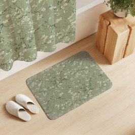 Vincent Van Gogh Almond Blossom on Sage Green Badmat