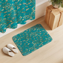 Vincent Van Gogh Almond Blossom on Teal Blue Badmat