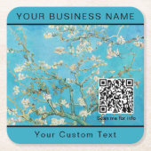 Vincent Van Gogh - Almond Blossom QR-code Kartonnen Onderzetters (Voorkant)