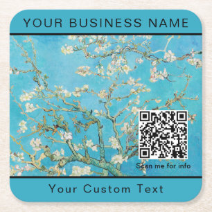 Vincent Van Gogh - Almond Blossom QR-code Kartonnen Onderzetters