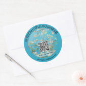 Vincent Van Gogh - Almond Blossom QR-code Ronde Sticker (Envelop)