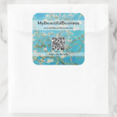 Vincent Van Gogh - Almond Blossom QR-code Vierkante Sticker (Tas)