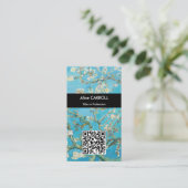 Vincent van Gogh - Almond Blossom - QR-code Visitekaartje (Staand voorkant)