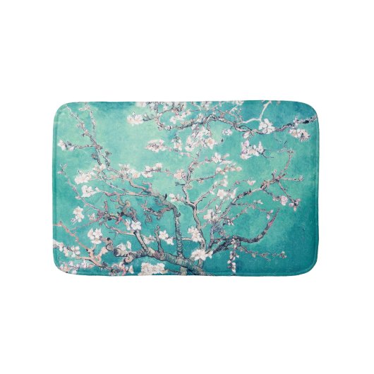 Vincent Van Gogh Almond Blossom Turquoise Badmat (Voorkant)