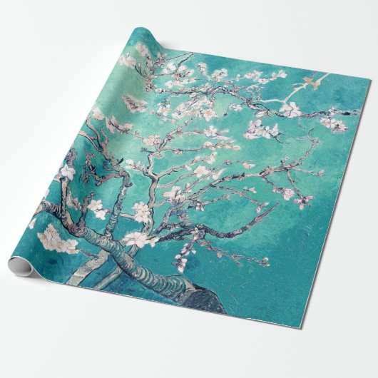 Vincent Van Gogh Almond Blossom Turquoise Cadeaupapier (Uitgerold)