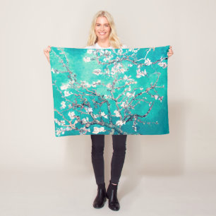 Vincent Van Gogh Almond Blossom Turquoise Fleece Deken