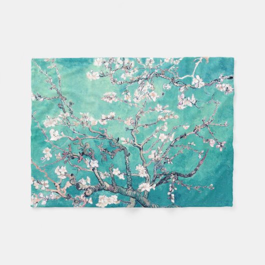 Vincent Van Gogh Almond Blossom Turquoise Fleece Deken (Voorkant (Horizontaal))