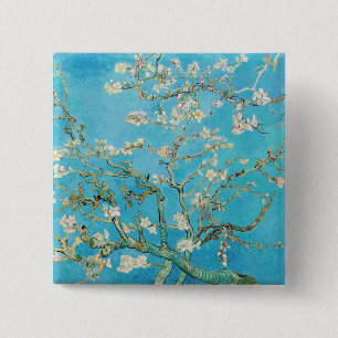 Vincent van Gogh - Almond Blossom Vierkante Button 5,1 Cm