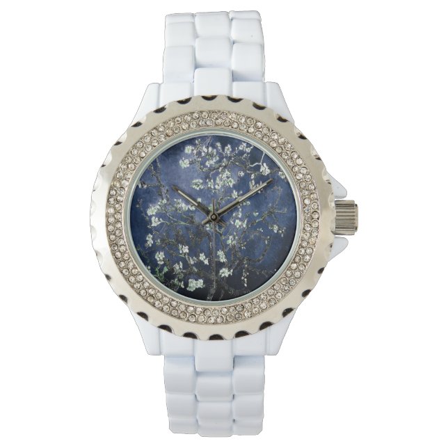 Vincent Van Gogh Almond Blossom Watch Dark Blue Horloge (Voorkant)