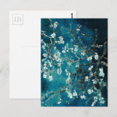 Vincent Van Gogh Almond Blossoms Dark Blauwgroen Briefkaart (Voorkant / Achterkant)