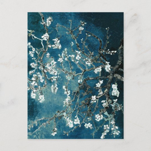 Vincent Van Gogh Almond Blossoms Dark Blauwgroen Briefkaart (Voorkant)