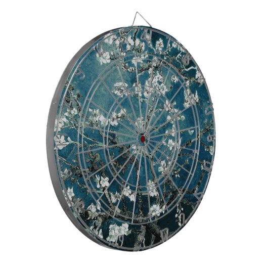 Vincent Van Gogh Almond Blossoms Dark Blauwgroen Dartbord (Voorkant Links)
