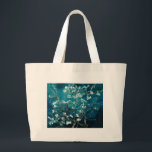 Vincent Van Gogh Almond Blossoms Dark Blauwgroen Grote Tote Bag<br><div class="desc">Artiest: Vincent Van Gogh Titel: Almond Blossom veranderde kleur</div>