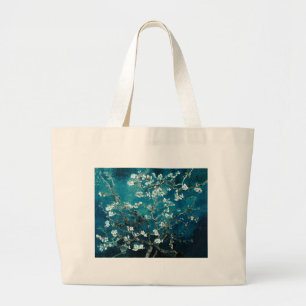 Vincent Van Gogh Almond Blossoms Dark Blauwgroen Grote Tote Bag