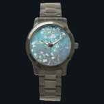 Vincent Van Gogh Almond Blossoms Dark Blauwgroen Horloge<br><div class="desc">Geniet van de romantische bloesem van Vincent Van Gogh's amandelbloesems in bijgewerkte kleurstellingen.</div>