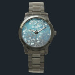 Vincent Van Gogh Almond Blossoms Dark Blauwgroen Horloge<br><div class="desc">Geniet van de romantische bloesem van Vincent Van Gogh's amandelbloesems in bijgewerkte kleurstellingen.</div>