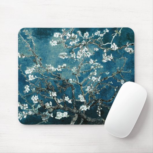 Vincent Van Gogh Almond Blossoms Dark Blauwgroen Muismat (Met muis)