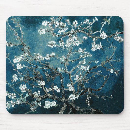 Vincent Van Gogh Almond Blossoms Dark Blauwgroen Muismat (Voorkant)