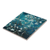 Vincent Van Gogh Almond Blossoms Dark Blauwgroen Tegeltje (Zijkant)