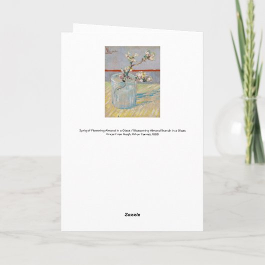 Vincent van Gogh - Almond Branch in een glas Kaart (Achterkant)